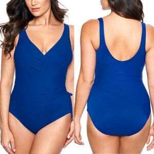 Miraclesuit Women's Azul Blue Razzle Dazzle Eclat One Piece Swimsuit Size 8